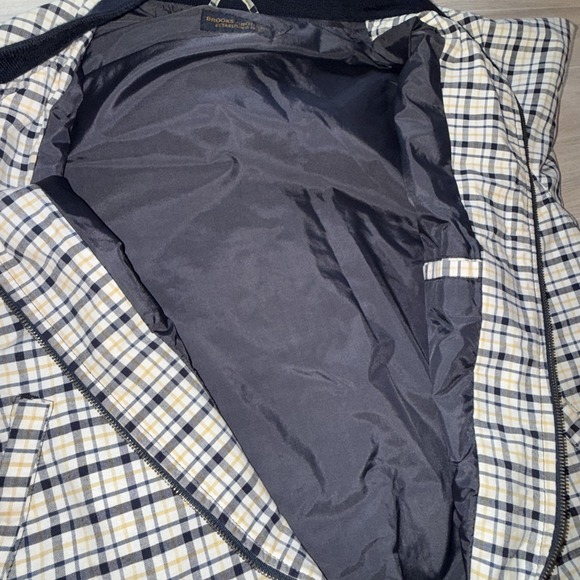 Brooks Brothers‎ Bomber Jacket Plaid White-Blue-Yellow Large - Picture 9 of 9